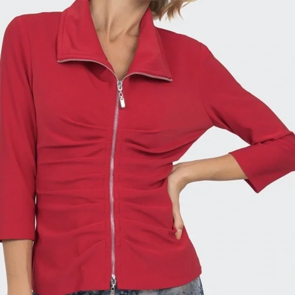 Joseph Ribkoff Style 191196 Ruched zip up jacket
Jacket - Picture 2 of 15